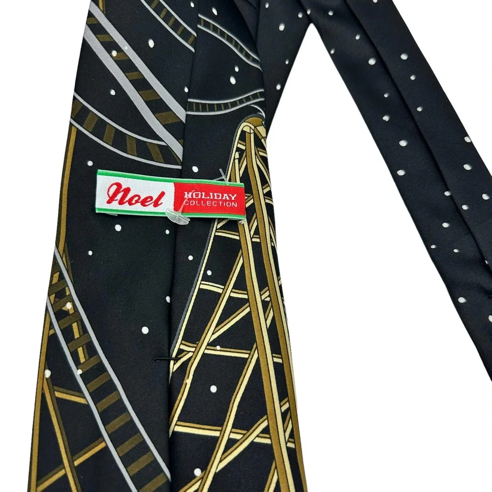 CHRISTMAS HOLIDAY REINDEER SLEIGH ROLLER COASTER MEN’S TIE